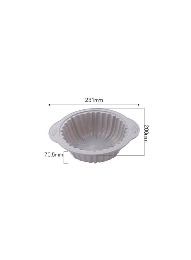 Silicone Baking Tray Air Fryer Round Cake Mold Baking Pad American Style Kitchen Utensils For Cake Bread Meat And Fish-Specifications:small Size Baking Pan 23*20*7CM-Color:Gray [opp Bag]]  - Image 1