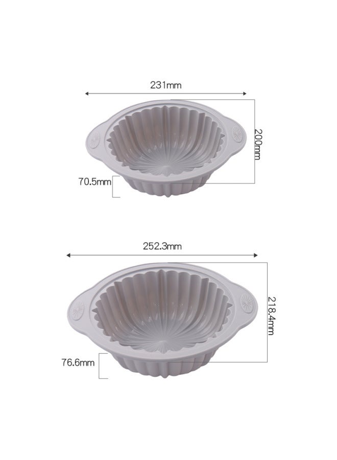Silicone Baking Tray Air Fryer Round Cake Mold Baking Pad American Style Kitchen Utensils For Cake Bread Meat And Fish-Specifications:small Size Baking Pan 23*20*7CM-Color:Gray [opp Bag]]  - Image 5