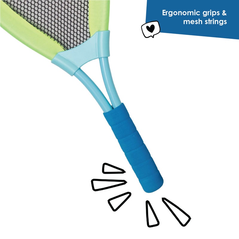 alldoro XL Racket Set | Oversized 62x26cm Rackets | Shuttlecock & Soft Ball Included | Weatherproof | Outdoor Badminton Toy for Kids Age 5+ - Image 5