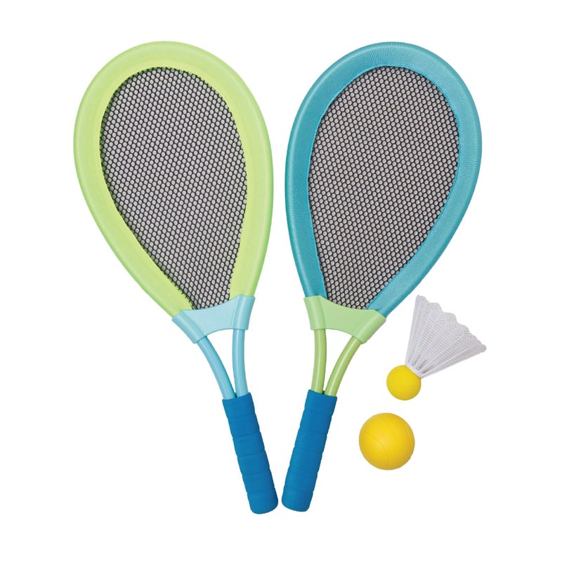 alldoro XL Racket Set | Oversized 62x26cm Rackets | Shuttlecock & Soft Ball Included | Weatherproof | Outdoor Badminton Toy for Kids Age 5+ - Image 1