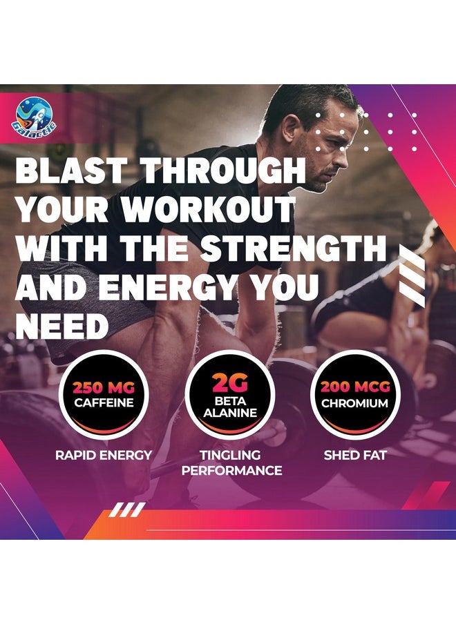 Health & Household - Galactic Pre-Workout Gummies, All Natural, 250Mg Caffeine, Beta-Alanine, L-Citrulline, L-Theanine, Chromium Picolinate, 10 Servings - Image 1