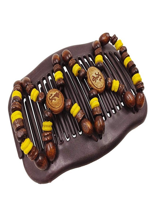 LOVEF 2Pcs Magic Wooden Elastic Hair Combs Double Slide Clip,Best Hair Accessories for Women,Comfy UpDo, Ponytail, French Twist, Bun - Image 5