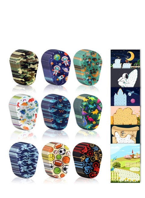 رقعة لاصقة للعين مكونة من 45 قطعة من رقعة لاصقة للأطفال والبنات الصغار، قماش قابل للتنفس، تصميمات لطيفة وممتعة، ضمادات قطنية لحجب الضوء، 9 أنماط