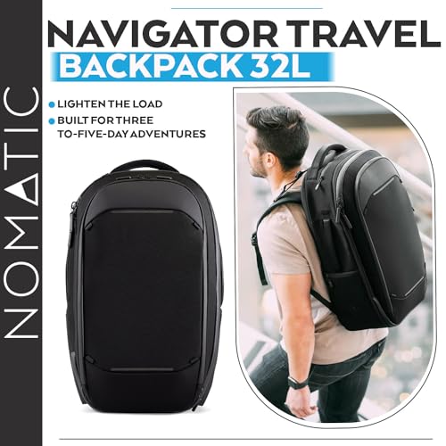 NOMATIC Navigator Travel Backpack - 32L Backpack with Laptop Compartment and 9L Built-In Expansion - Anti-Theft Carry-On Backpack for Travel - Water Resistant Travel Pack (Black) - Image 2