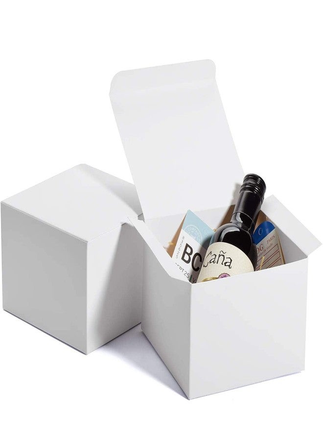 MESHA 100PC White Gift Boxes with Lids for Presents 6x6x4 Inch,Sturdy Bridesmaid Proposal Small Gift Box,Recyclable Paper Party Favor Gift Boxes Bulk for Wedding,Graduation,Birthday - Image 1