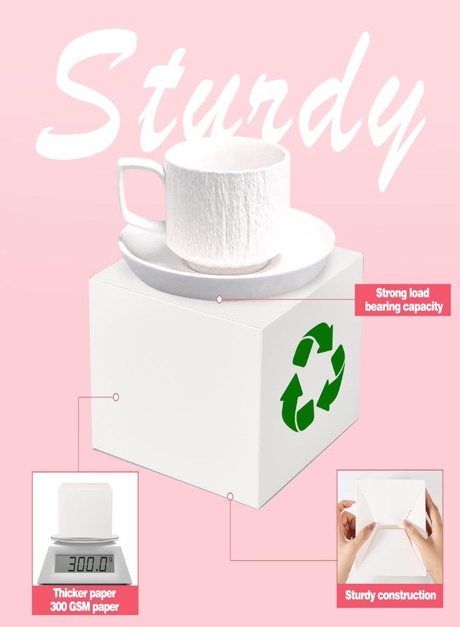 MESHA 100PC White Gift Boxes with Lids for Presents 6x6x4 Inch,Sturdy Bridesmaid Proposal Small Gift Box,Recyclable Paper Party Favor Gift Boxes Bulk for Wedding,Graduation,Birthday - Image 4