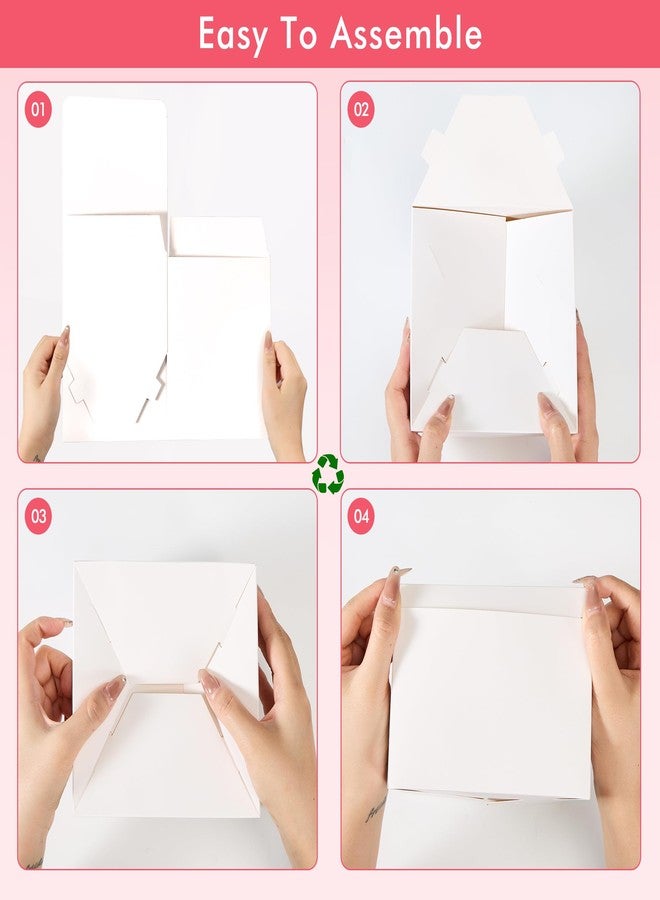 MESHA 100PC White Gift Boxes with Lids for Presents 6x6x4 Inch,Sturdy Bridesmaid Proposal Small Gift Box,Recyclable Paper Party Favor Gift Boxes Bulk for Wedding,Graduation,Birthday - Image 3