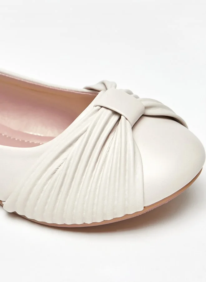 Flora Bella By Shoexpress Girl's Bow Accent Slip-On Round Toe Ballerina Shoes