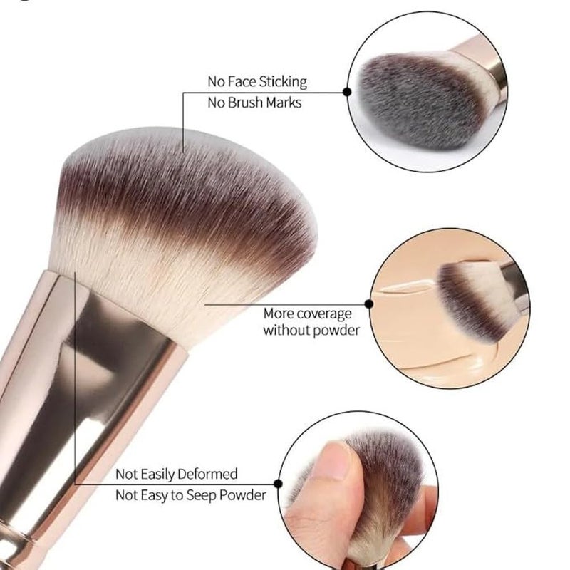 Blush Bronzer AND POWDER Face Makeup Brush, Perfect For Cheek Nose Blending Contouring Polishing, Suitable For Powder Liquid Cream-WOOD HAND -1PC - Image 3