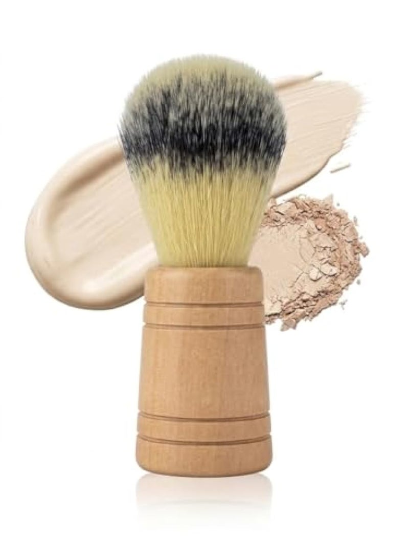 Blush Bronzer AND POWDER Face Makeup Brush, Perfect For Cheek Nose Blending Contouring Polishing, Suitable For Powder Liquid Cream-WOOD HAND -1PC - Image 1