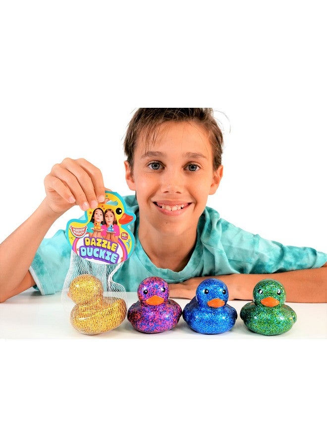 Ja-Ru Glitter Rubber Ducks Metallic Colors 3" (1 Unit Assorted) Rubber Duckies Fidget Toy for Kids, Sensory Play, Stress Relief, Stocking Stuffers, Supplies Pinata Filler in Bulk. Plus Sticker. 4343-1 - Image 4