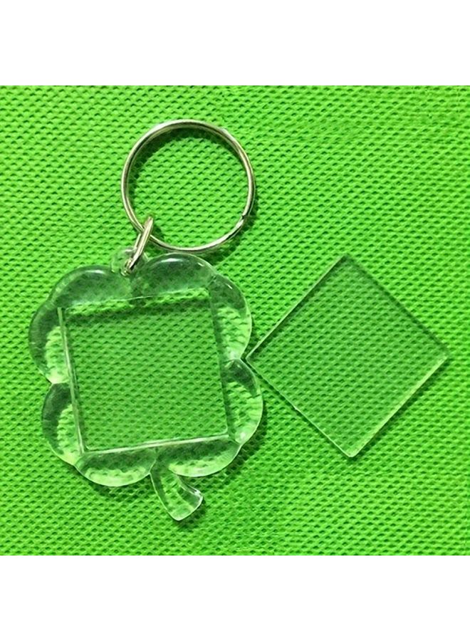 1 قطعة قلادة صورة من الأكريليك على شكل نفل رباعي الوريقات، شفافة مزدوجة الجوانب للهدايا والتحف - Image 1