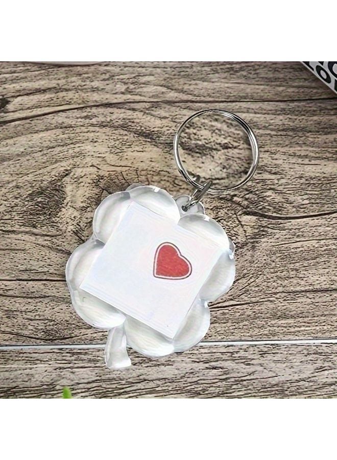 1 قطعة قلادة صورة من الأكريليك على شكل نفل رباعي الوريقات، شفافة مزدوجة الجوانب للهدايا والتحف - Image 5