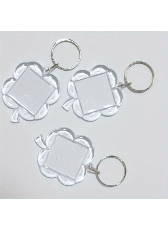 1 قطعة قلادة صورة من الأكريليك على شكل نفل رباعي الوريقات، شفافة مزدوجة الجوانب للهدايا والتحف - Image 2