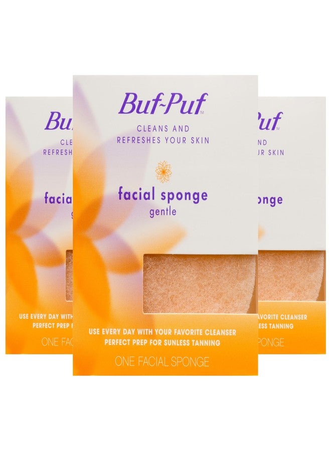 Buf-Puf Gentle Facial Sponge, Dermatologist Developed, Removes Deep Down Dirt & Makeup That Causes Breakouts and Blackheads, Reusable, Exfoliating, 3 Count - Image 1