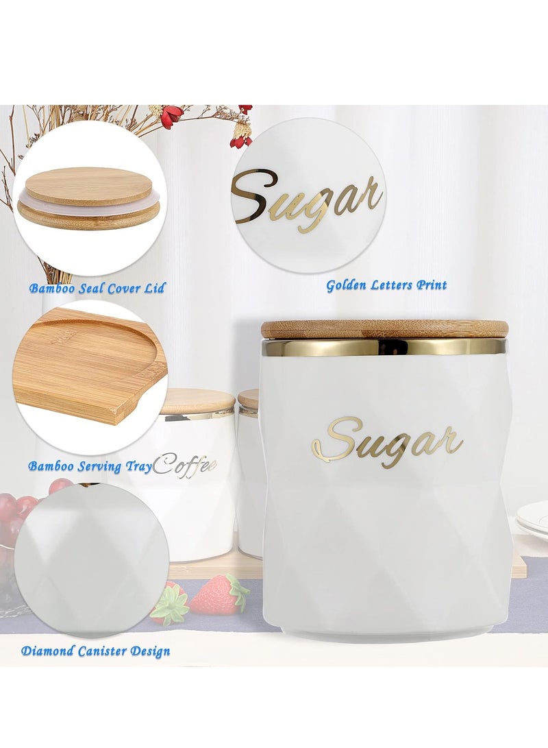 Arabest Ceramic Canisters Set for Sugar Coffee Tea, Luxurious Storage Containers Set with Lids Decorative Storage Pots Black Storage Jar for Kitchen Counter Dining Room  - Image 3