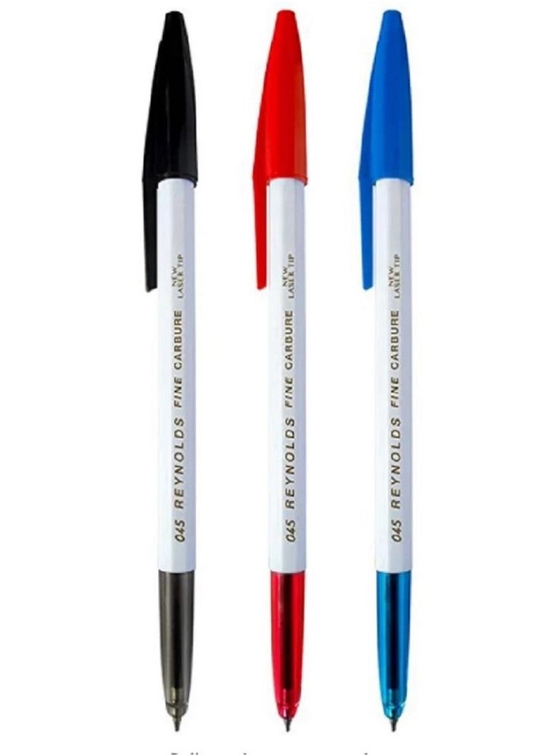 Reynolds - Reynolds ballpoint pen 045 3 pieces, blue, black and red - Image 1