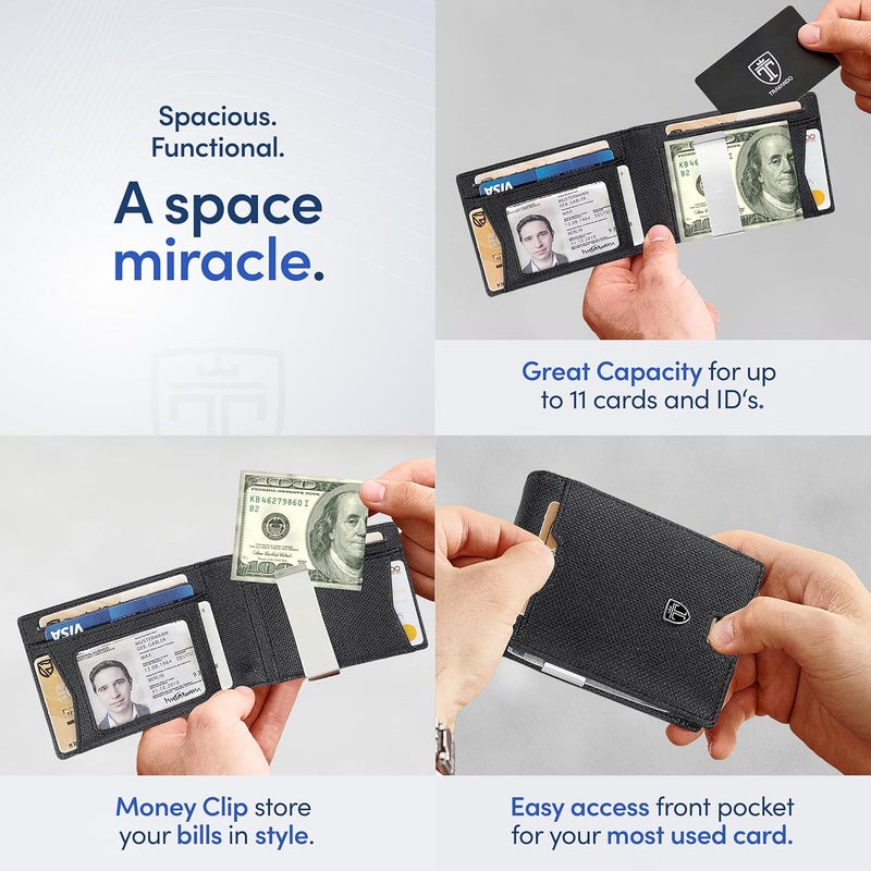 TRAVANDO Mens Wallet with Money Clip AUSTIN RFID Blocking Bifold Credit Card Holder for Men with Gift Box - Image 3