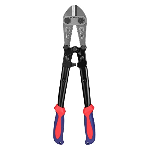 WORKPRO W017004A Bolt Cutter, Bi-Material Handle with Soft Rubber Grip, 14", Red&Blue - Image 1