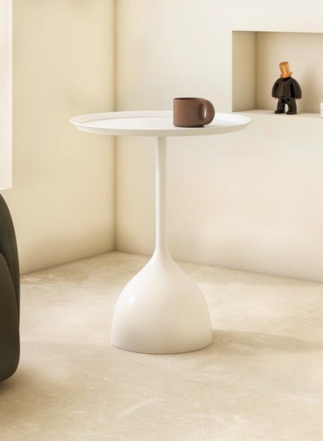 حصريا طاولة قهوة، طاولة مستديرة بتصميم بسيط، طاولة قهوة موفرة للمساحة، مناسبة لغرفة المعيشة وغرفة النوم والمكتب 40x40x60 سم - Image 2