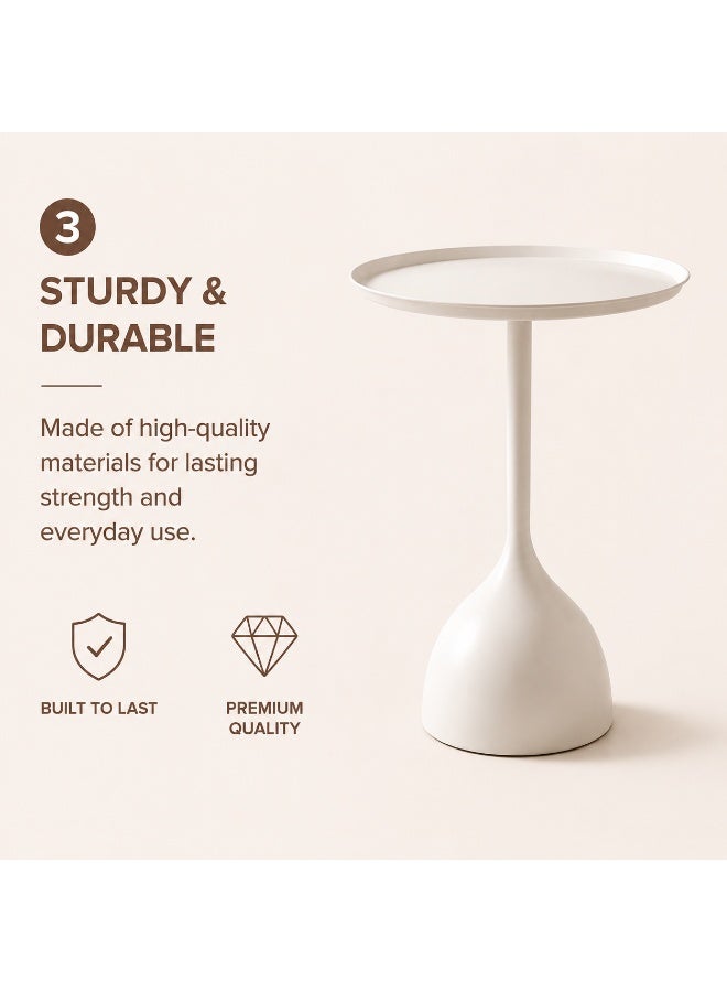 EXCLIFE Sofa side table, simple small coffee table, bedside round table, coffee table, suitable for living room, bedroom, office - Image 4