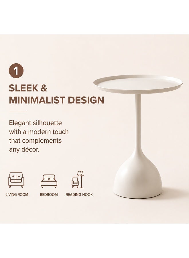 EXCLIFE Sofa side table, simple small coffee table, bedside round table, coffee table, suitable for living room, bedroom, office - Image 2