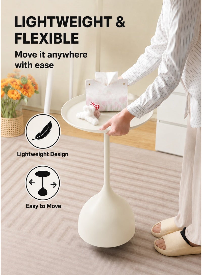 EXCLIFE Sofa side table, simple small coffee table, bedside round table, coffee table, suitable for living room, bedroom, office - Image 5