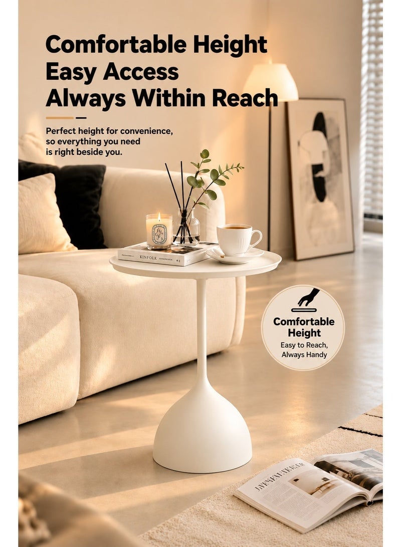 EXCLIFE Sofa side table, simple small coffee table, bedside round table, coffee table, suitable for living room, bedroom, office - Image 4
