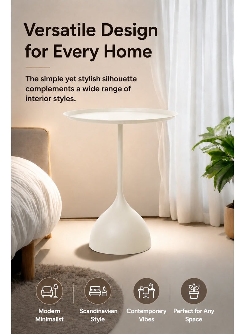 EXCLIFE Sofa side table, simple small coffee table, bedside round table, coffee table, suitable for living room, bedroom, office - Image 2