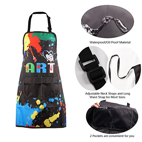 MBMSO Painting Artist Apron with Pockets Artist Painter Gifts Art Lover Gift for Art Teacher Student Painter Apron Waterproof (Love Art apron-black) - Image 5