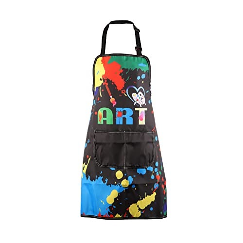 MBMSO Painting Artist Apron with Pockets Artist Painter Gifts Art Lover Gift for Art Teacher Student Painter Apron Waterproof (Love Art apron-black) - Image 1