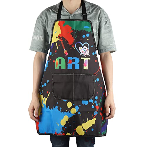 MBMSO Painting Artist Apron with Pockets Artist Painter Gifts Art Lover Gift for Art Teacher Student Painter Apron Waterproof (Love Art apron-black) - Image 4