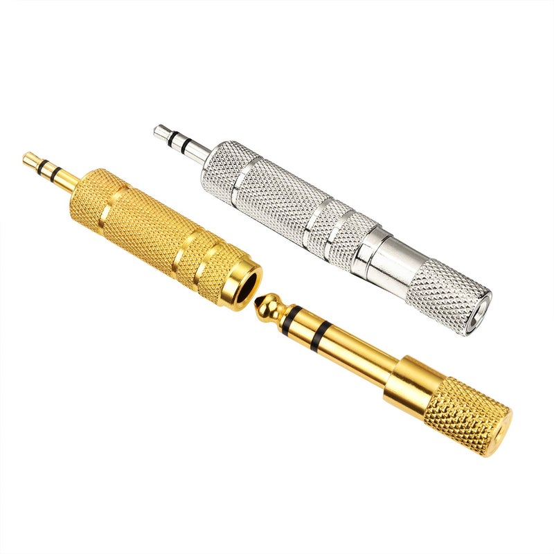 EBOOT 4 Pieces Headphone Adapter 6.35 mm (1/4 Inch) Male to 3.5 mm Female and Audio Stereo Plug 3.5 mm Male to 6.35 mm (1/4 Inch) Female Stereo Jack Adapter for Player, Headphone,Guitar Amplifier - Image 3