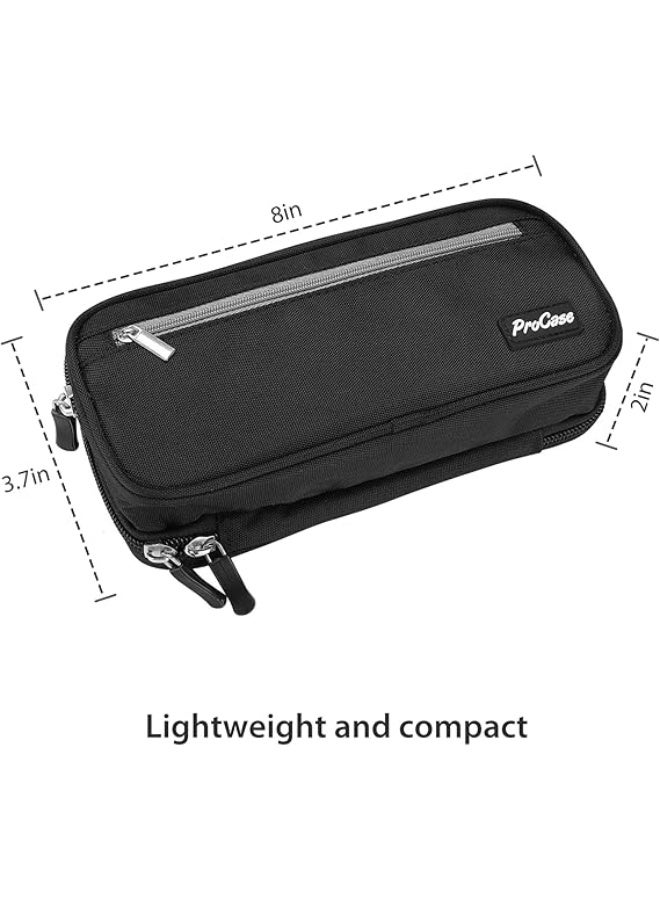 Procase Double Compartment Pencil Case, Compact Multi-Pocket Pencil Case, Durable and Dirt-Repellent, Boys or Girls, Student or Schoolboy, School, College or Office - Image 2