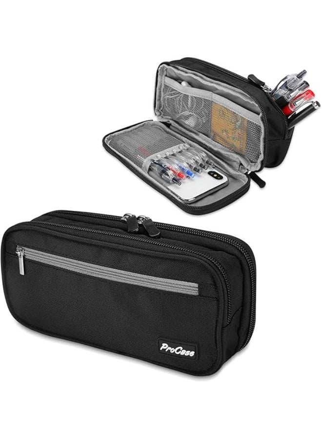 Procase Double Compartment Pencil Case, Compact Multi-Pocket Pencil Case, Durable and Dirt-Repellent, Boys or Girls, Student or Schoolboy, School, College or Office - Image 1