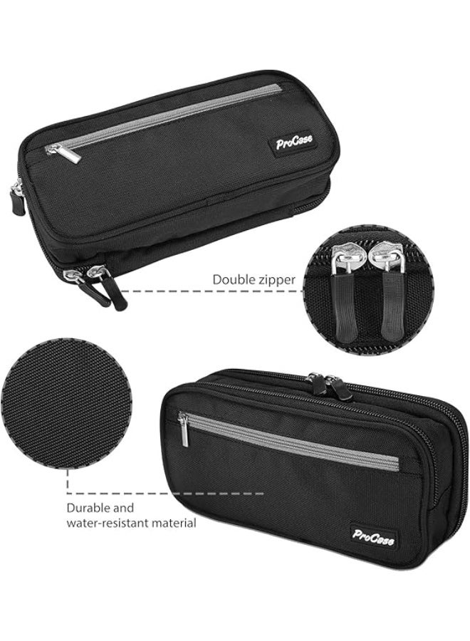 Procase Double Compartment Pencil Case, Compact Multi-Pocket Pencil Case, Durable and Dirt-Repellent, Boys or Girls, Student or Schoolboy, School, College or Office - Image 5