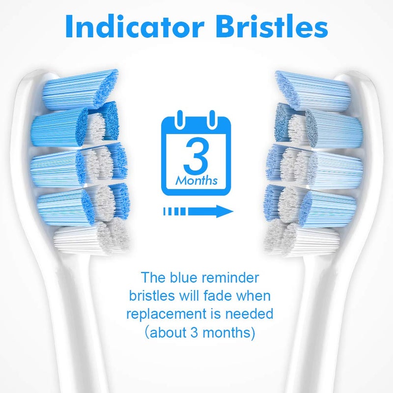 Optifit ® 8 Pack Replacement Brush Heads Compatible with Philips - Toothbrush Heads for DiamondClean, Protectiveclean 6100/4300, HealthyWhite, FlexCare - Image 2