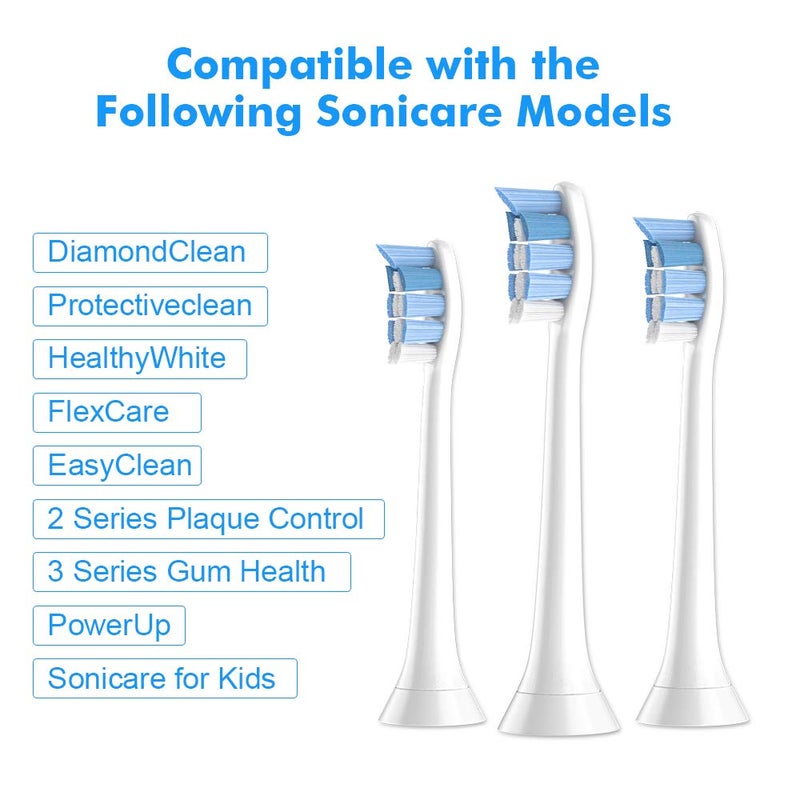 Optifit ® 8 Pack Replacement Brush Heads Compatible with Philips - Toothbrush Heads for DiamondClean, Protectiveclean 6100/4300, HealthyWhite, FlexCare - Image 4