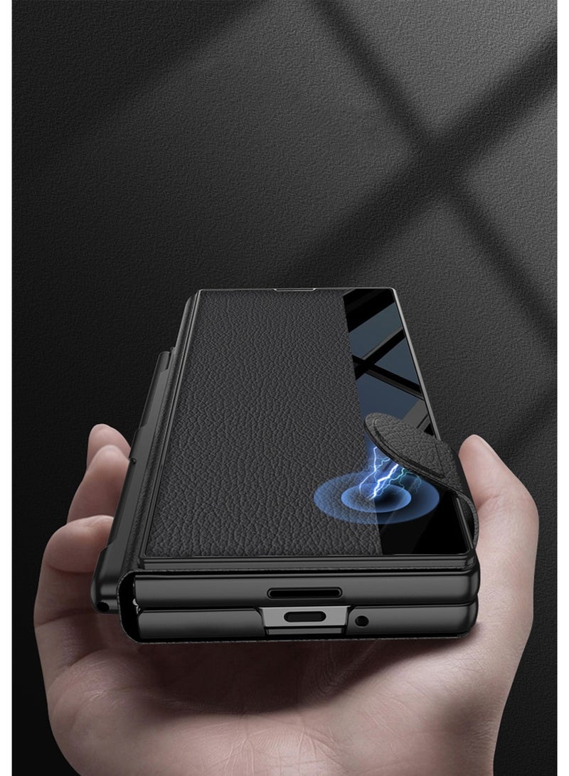 general Case for Samsung Galaxy Z Fold 7, magnetic synthetic leather, shock resistant, with S Pen holder and stand function, integrated screen protector - Image 4