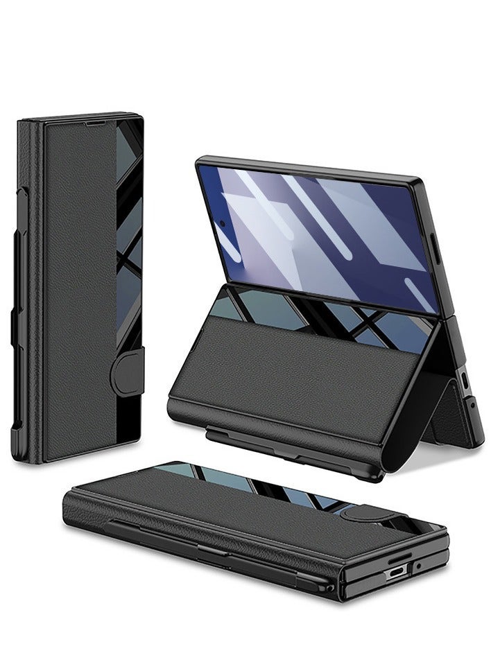 general Case for Samsung Galaxy Z Fold 7, magnetic synthetic leather, shock resistant, with S Pen holder and stand function, integrated screen protector - Image 1