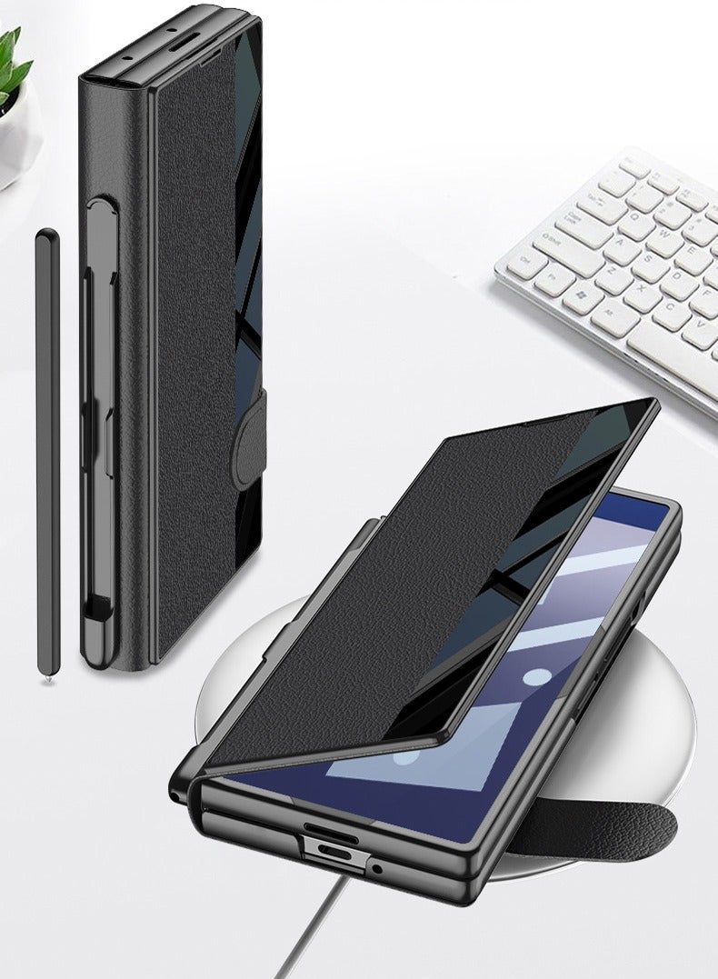 general Case for Samsung Galaxy Z Fold 7, magnetic synthetic leather, shock resistant, with S Pen holder and stand function, integrated screen protector - Image 3