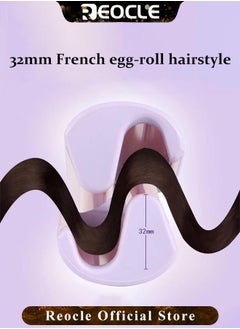 REOCLE French Curling Irons Hair Curlers Set with 4 Heat Settings Instant Heat Up Dual Voltage Hair Curler for Hair Styling Purple  - Image 4