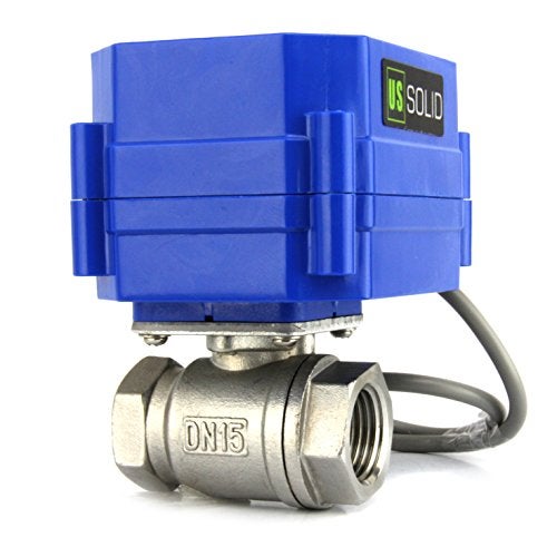 U.S. Solid 1/2" Motorized Ball Valve, Stainless Steel Electrical Valve with Full Port, 9-24V DC, 5 Wire Setup, Compatible with Indicator Lights for Open/Closed Position - Image 3