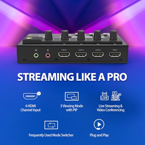 j5create All-in-One Live Streaming Station - Quad HDMI Capture, Audio Mixer, Video Switcher, Plug & Play, for Streaming, Video Conferencing, Teaching, Broadcasting (JVA08) - Image 2
