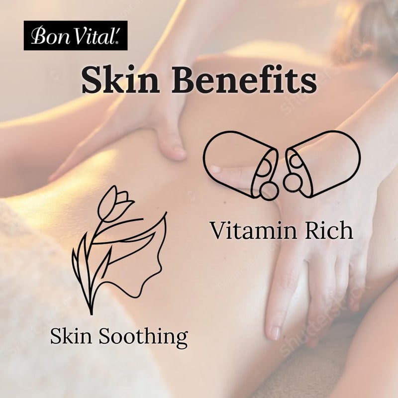 Bon Vital زيت المساج الأصلي من بون فيتال لأساس مساج متعدد الاستخدامات للاسترخاء العضلات المتعبة وإصلاح البشرة الجافة، أفضل زيت مساج في السوق، قوام وجودة لا تقارن، 1 جالون، قد يختلف الملصق - Image 5