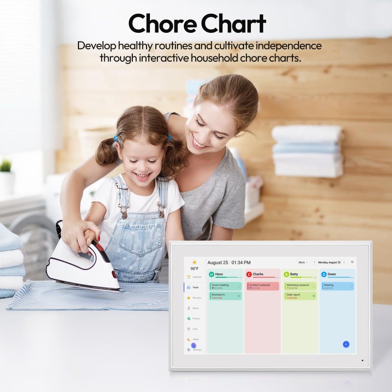 povee BOCT 15.6'' Digital Calendar Wall - 64GB Memory Touch Screen Chore Chart Smart Calendar,Digital Planner,Auto-Sync,APP Control,Interactive Family Schedules, Gift for Mother - Image 4