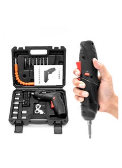 Swift Electric Screwdriver 45pcs, Twistable Handle-90 Degrees Rotate Perfect for Furniture Assembly, Home Use with Carrying Case, 3.6V 1300mAh Black  - Image 2