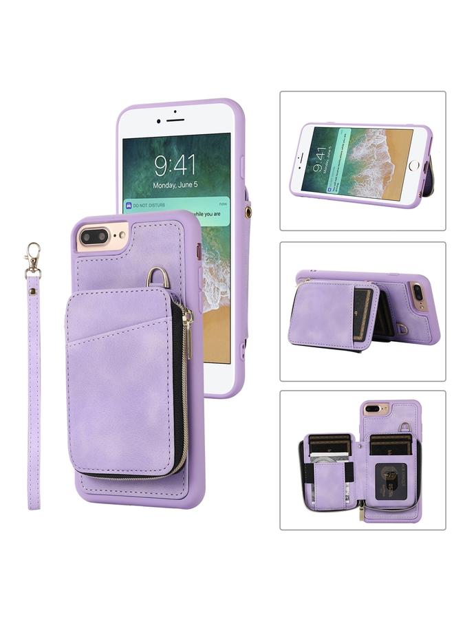 اس-توب جراب لهاتف iPhone SE 2022 / 2020 / 8 / 7 مع غطاء خلفي وحقيبة بطاقات بسحاب - Image 1