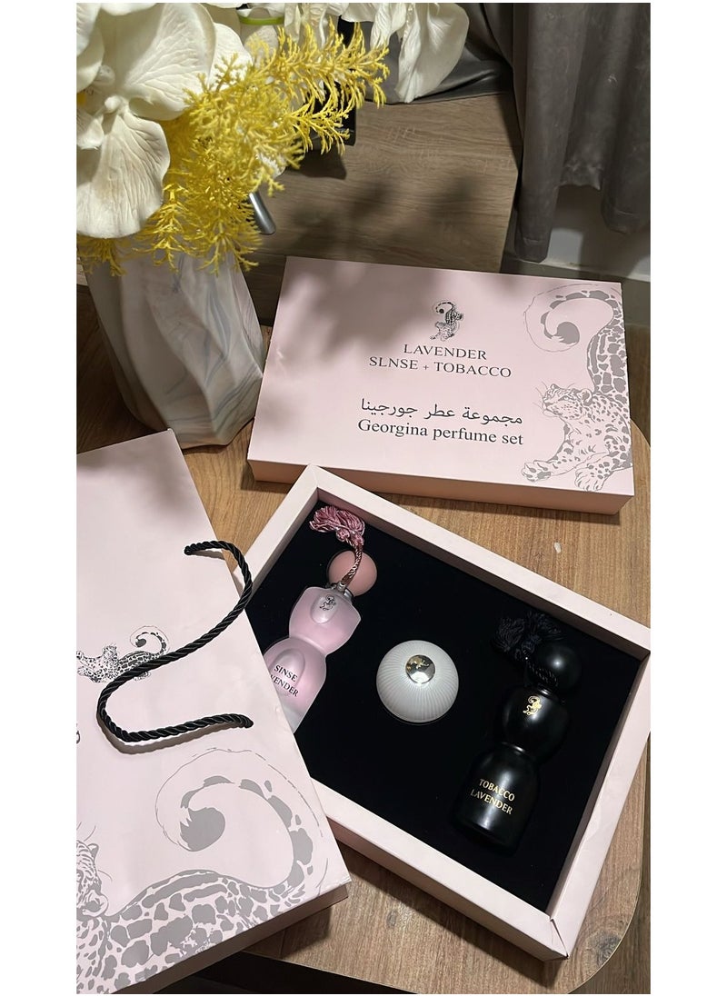 لافندر مجموعة عطر جورجينا سينس 75 مل + توباكو 75 مل + مخمرية  - Image 1