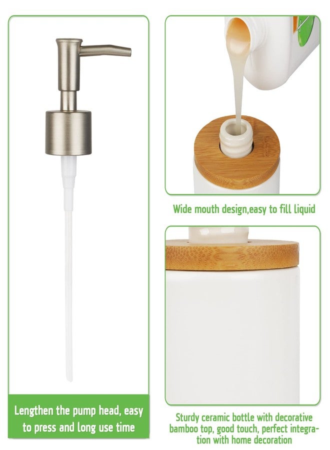 Whiidoom Ceramic Soap Dispenser Hand Soap Dispenser Refillable Liquid Great for Kitchen and Bathroom Decorative (White) - Image 5